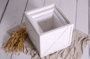 Set of three white stacking cubes
