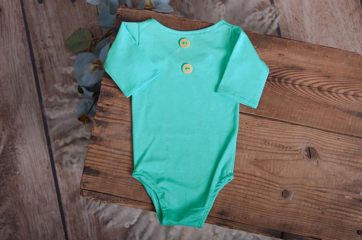 Body de punto con mangas verde agua