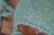 Turquoise mohair hood