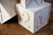 Set of three white stacking cubes