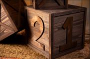 Set of three brown stacking cubes