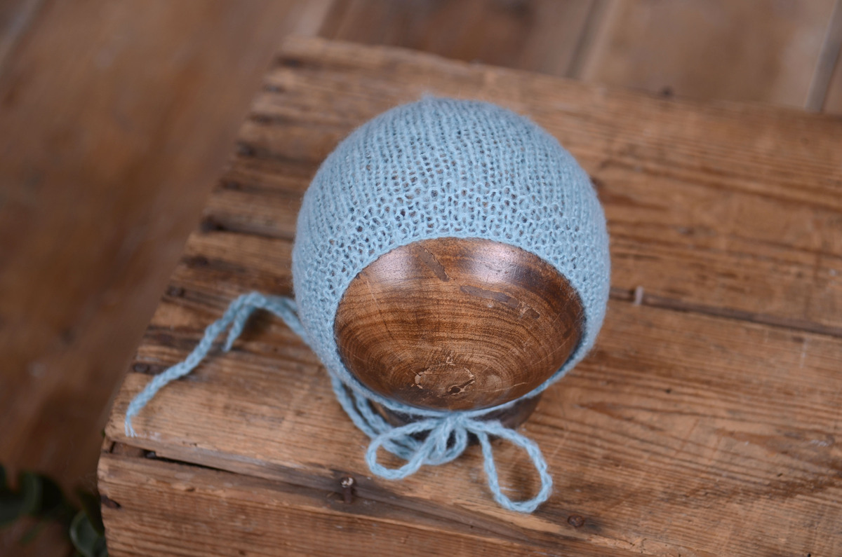 Gorro de angora liso turquesa