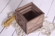 Set of three brown stacking cubes