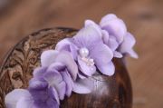Lilac flower headdress in rope