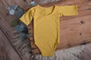 Mustard stitch long-sleeve bodysuit