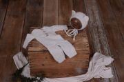 Light grey mohair pyjama and hat set