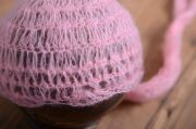 Lange Mütze aus Angorawolle - rosa