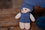Blue hat and bear toy set