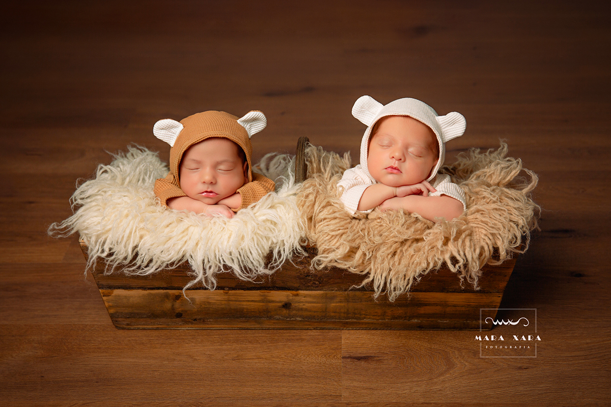 Soporte gemelar marrón