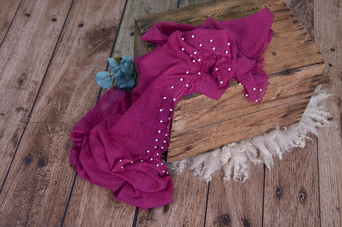 Bougainvillea wrap with pearls