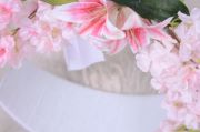 Pink cherry-blossom floral swing