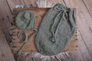 Grey sack and hat with little ears set