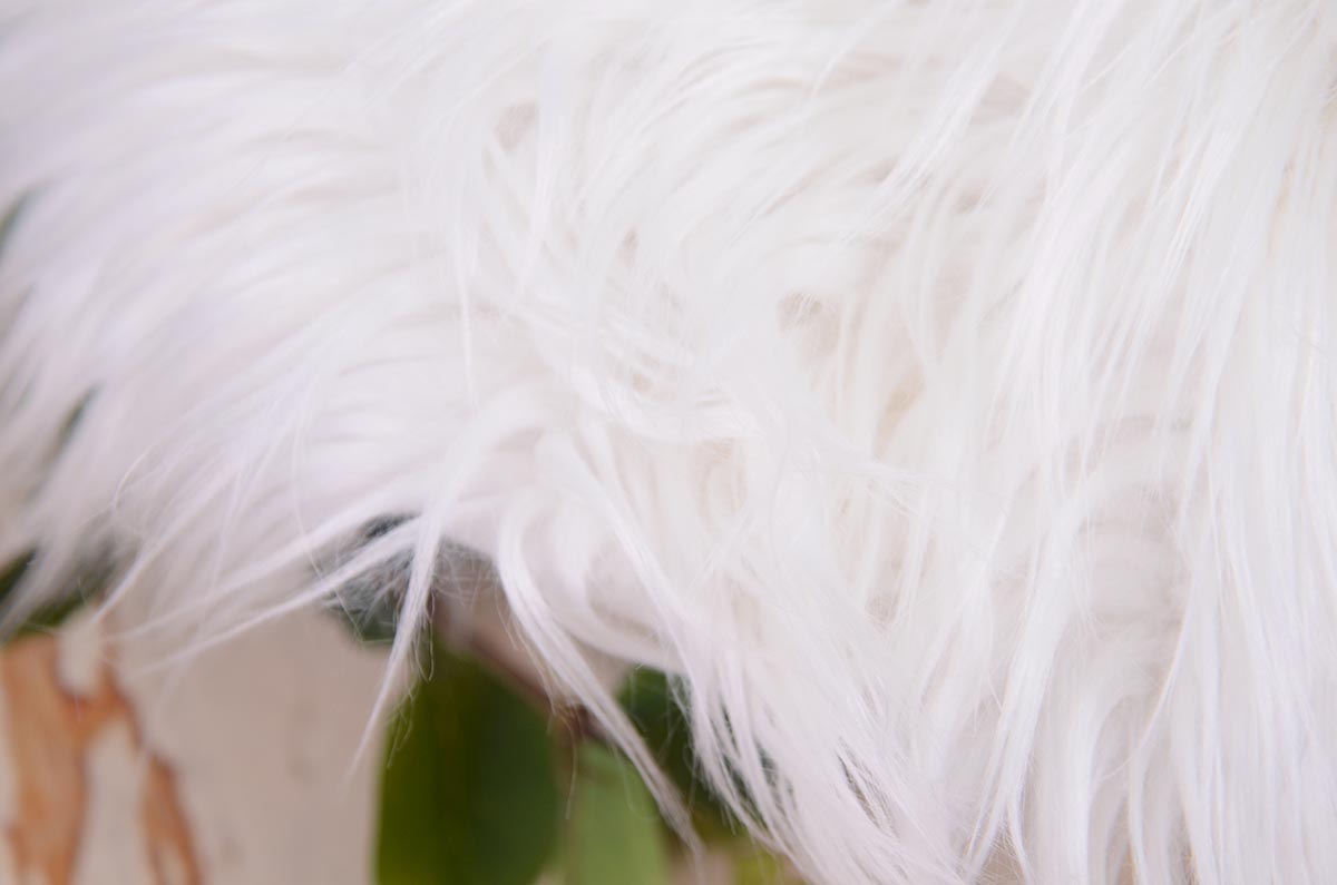 White extra long straight-hair blanket