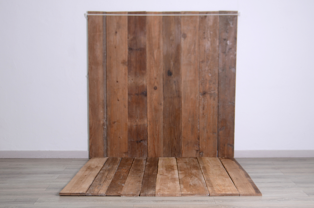 Pack de dos suelos rústicos de lamas de madera bicolor - 150 cm