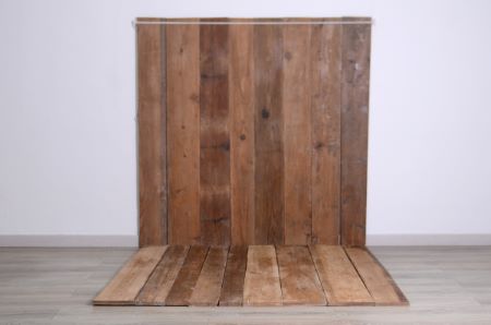 Pack of two two-coloured rustic wood plank floorings