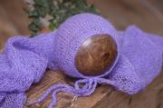 Lilac mohair wrap and hat set