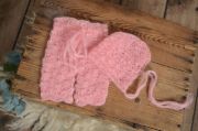 Pink mohair set with pearls