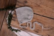 Light grey smooth mohair hat