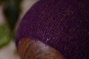 Mütze aus Angorawolle in Violett