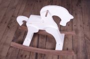DAMAGED - White and brown rocking horse
