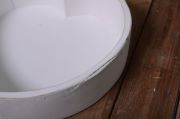 DAMAGED - White heart-shaped bowl