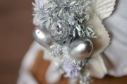 Silver and lilas flower bonnet