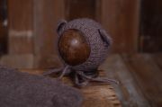 Mink sack and hat with little ears set
