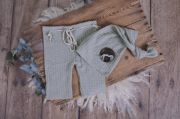Grey stitch hat and trousers set