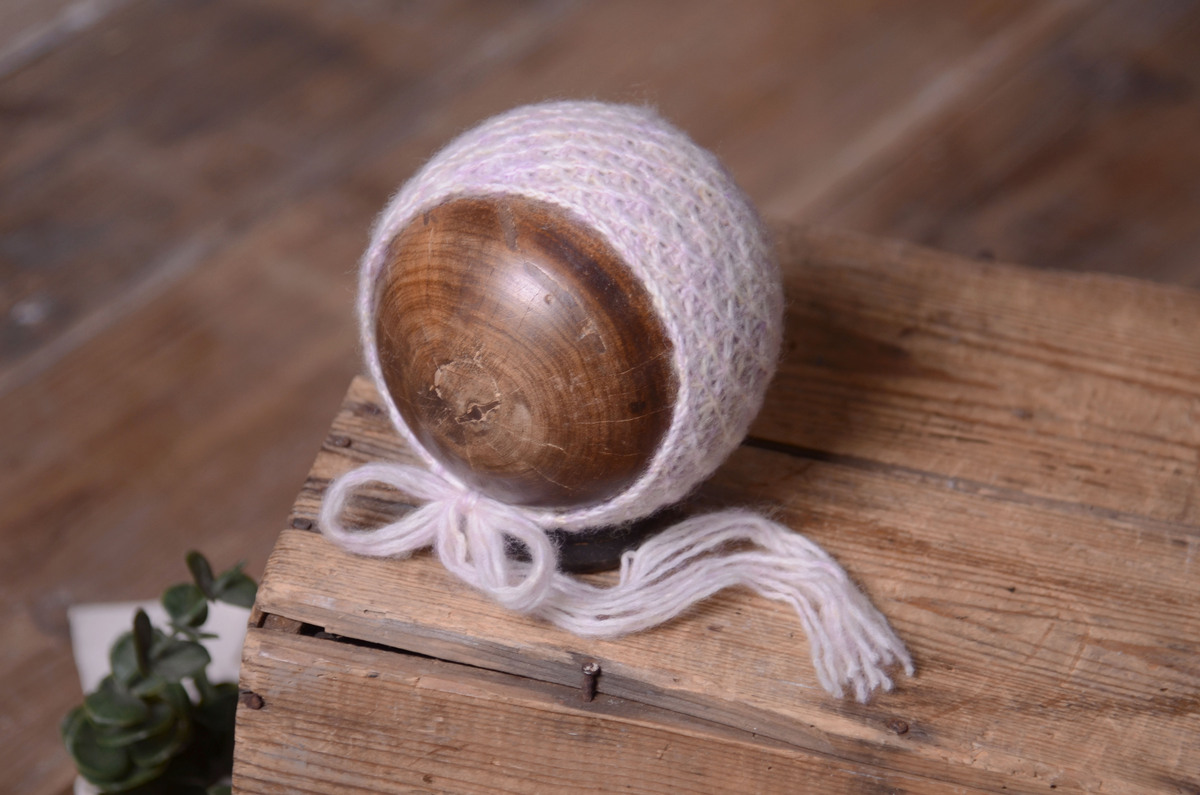 Gorro de angora multicolor blanco