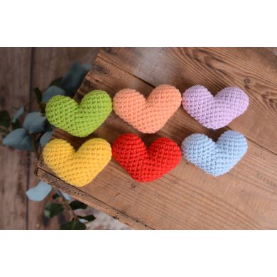 Pack 6 corazones de crochet