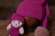 Pink hat and bear toy set