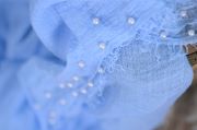 Sky blue wrap with pearls