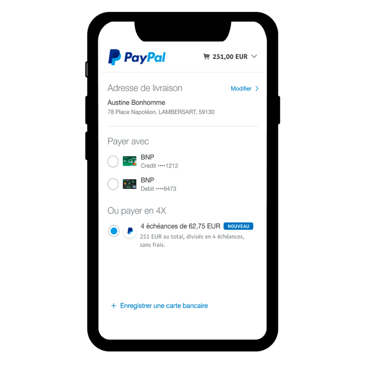 Solution Paypal de paiement en 4 fois sans frais