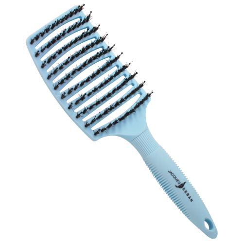 Brosse démêlante courbée Sanglier/Nylon Bleu Jacques Seban