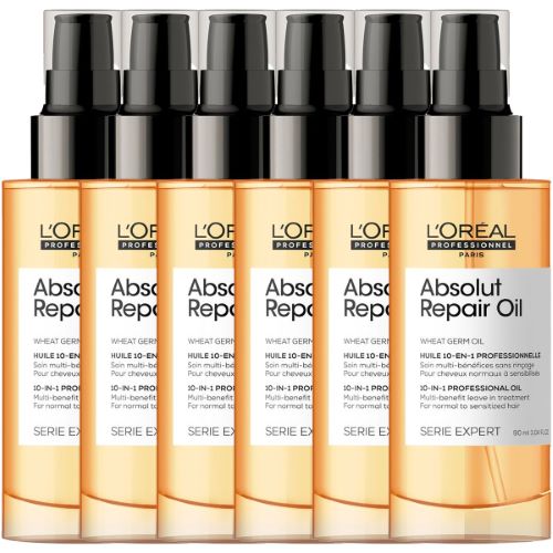 Lot de 6 Huiles 10 en 1 Absolut Repair L'Oréal Professionnel 90 ML