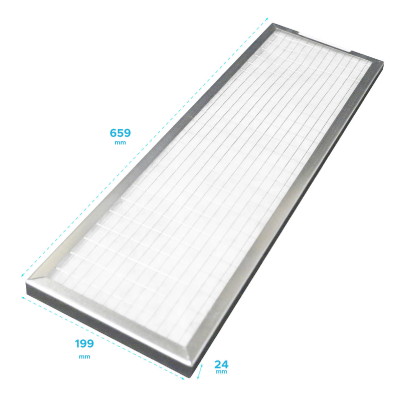 Filtre cadre galva avec grille et croisillon 659 x 199 x 24 mm
