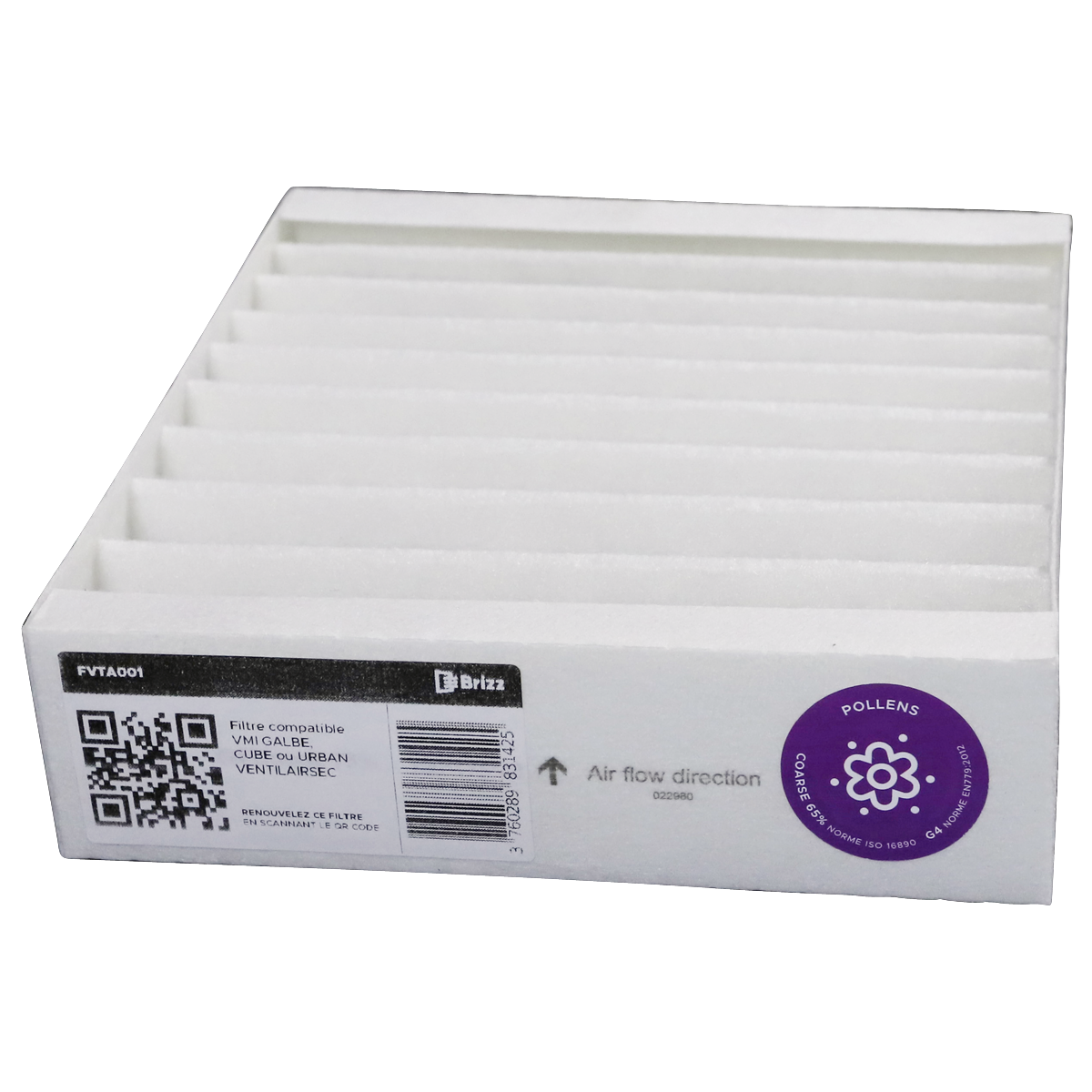 Filtre compatible VMI GALBE, CUBE ou URBAN VENTILAIRSEC