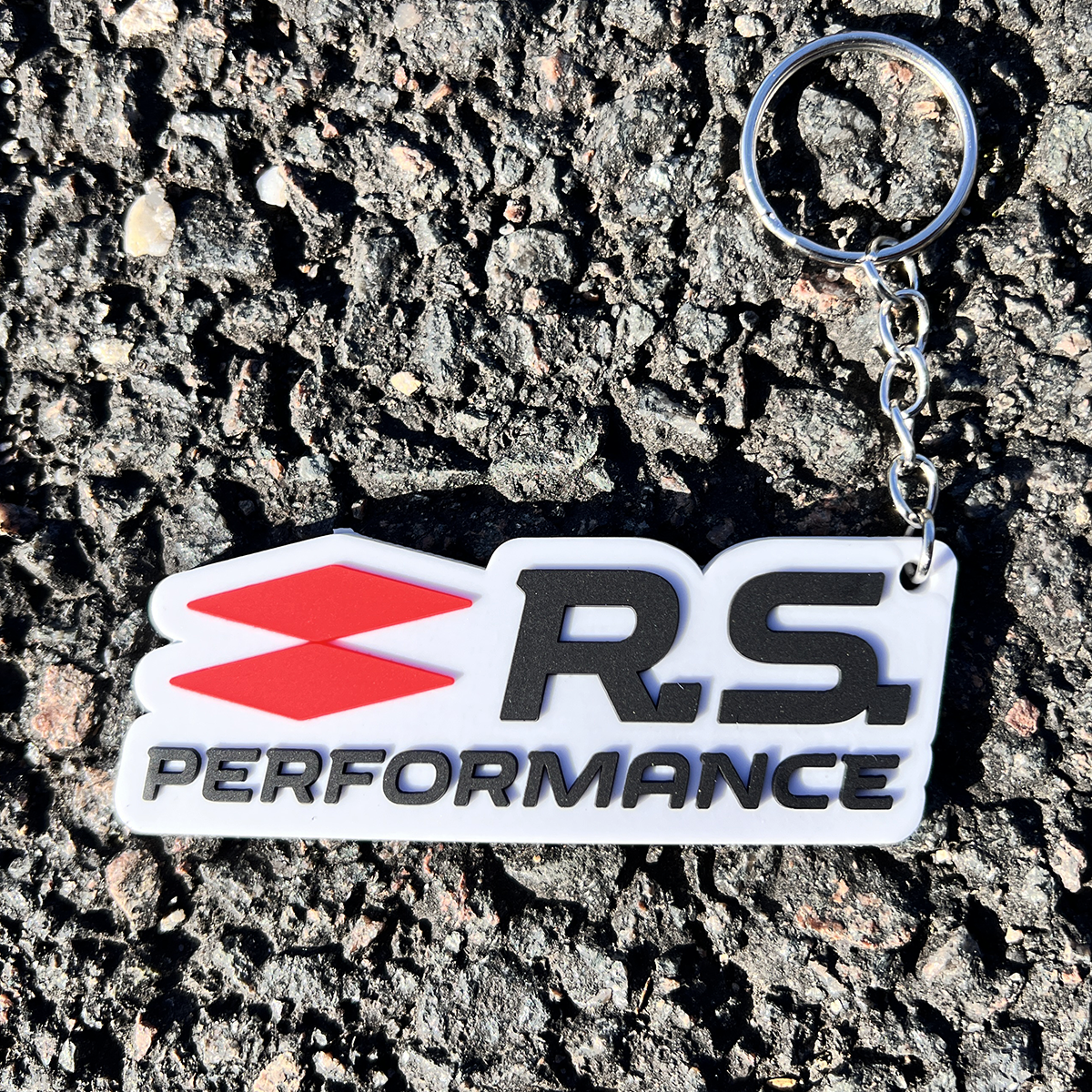 Porte Cle&#769; RS Blanc - Rouge