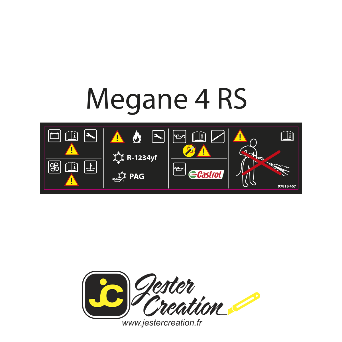 Etiquette Moteur Megane 4 RS