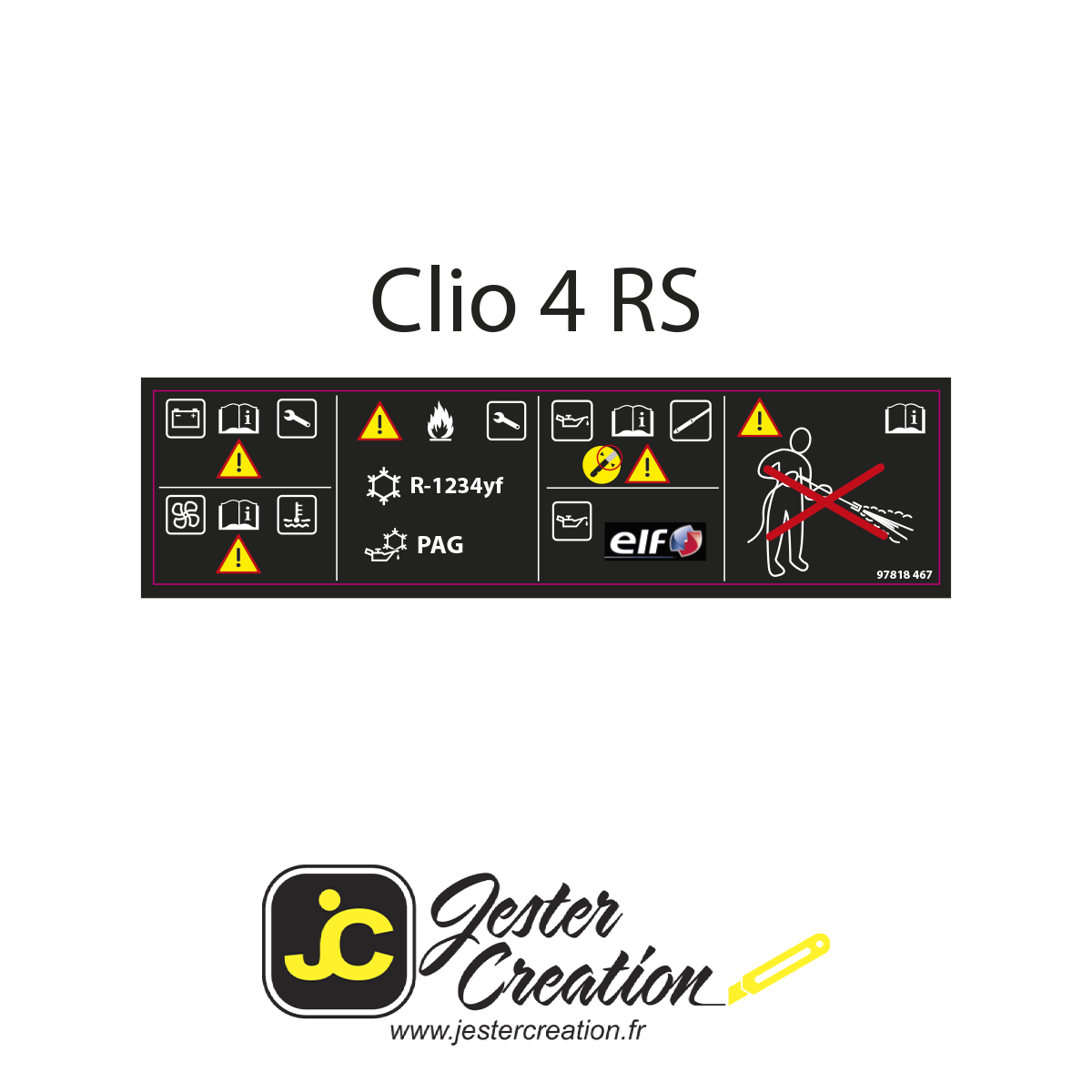 Etiquette Moteur Clio 4 RS