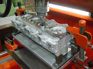 Guide work on a cylinder head