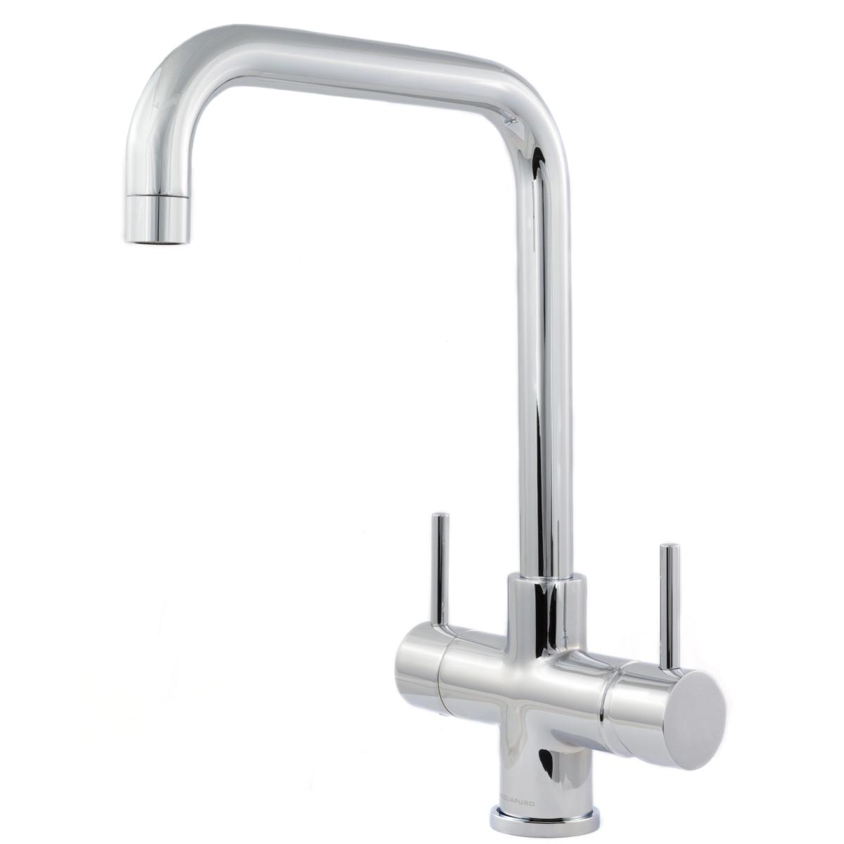 Monza 2 Lever Chrome Kitchen Tap &Doulton Ecofast Drinking Water Filter System
