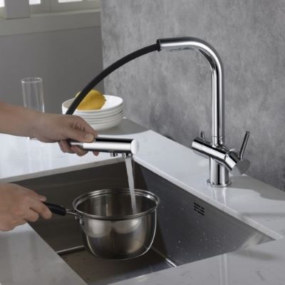 Apala 3-Way Pull-Out Kitchen Filter Tap Chrome