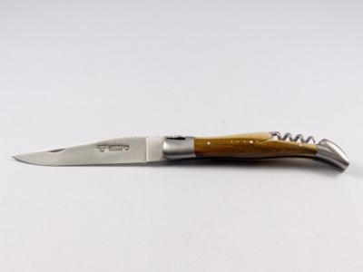 Couteau LAGUIOLE tire-bouchon manche en pistachier Laguiole en Aubrac