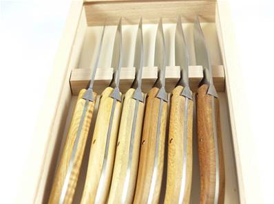 6 couteaux de table Laguiole bois contemporains G.David