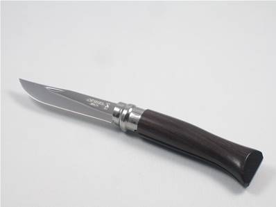 Couteau OPINEL n.8 manche ébène du Mozambique