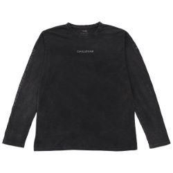 N°5 CHILLZONE - Faded black long sleeve t-shirt organic cotton