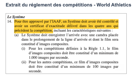 Certification IAAF
