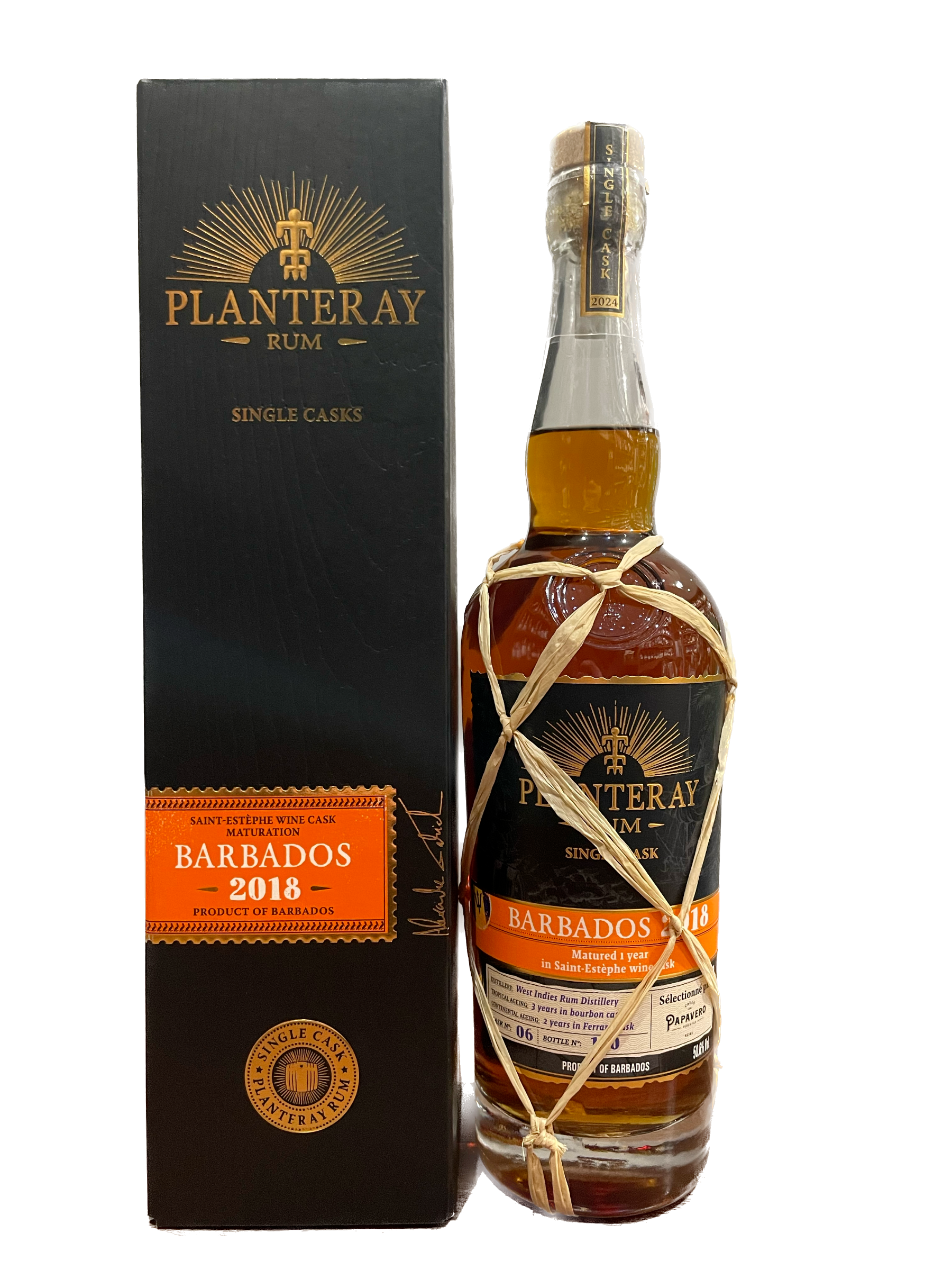 Planteray Rum 2018 Barbados Saint Estephe Finish "Caves Papavero"