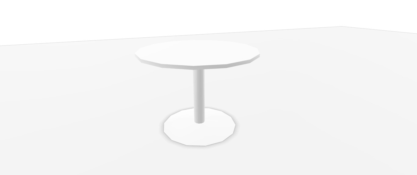 TABLE RONDE Ø100CM BLC/BLC PIED TULIPE